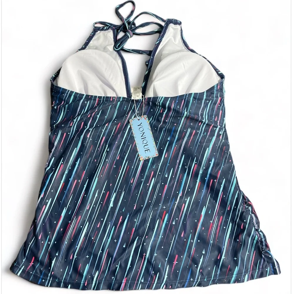 Yonique Women's Swimsuit Blue 2 Pieces Size L | New - Picture 4 of 8